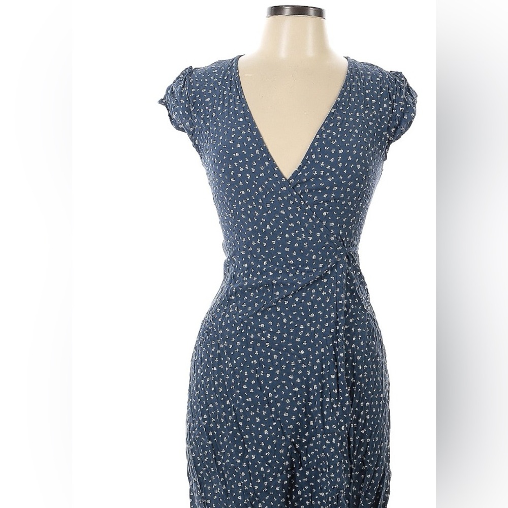 Brandy Melville Dark Blue Flower Wrap Dress